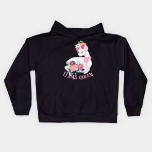 Llama Queen - Gift For Alpaca Lovers Kids Hoodie